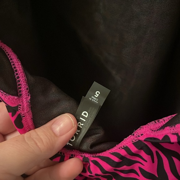 Torrid Strapless Bandeau Swim Dress Wild Leopard Pink Glo plus size 5 - Picture 11 of 14